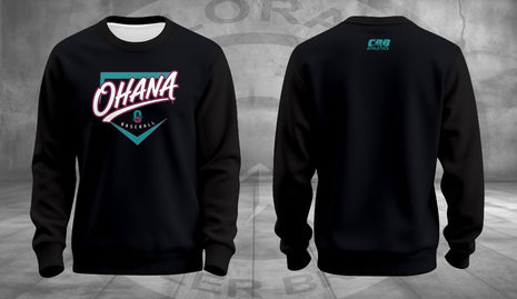 Black Ohana Crew Neck Sweatshirt (Cotton)