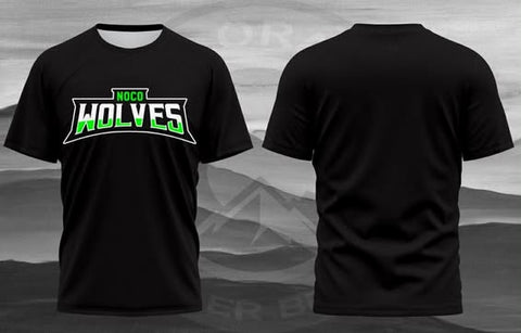 NOCO WOLVES Black Cotton T- Shirt