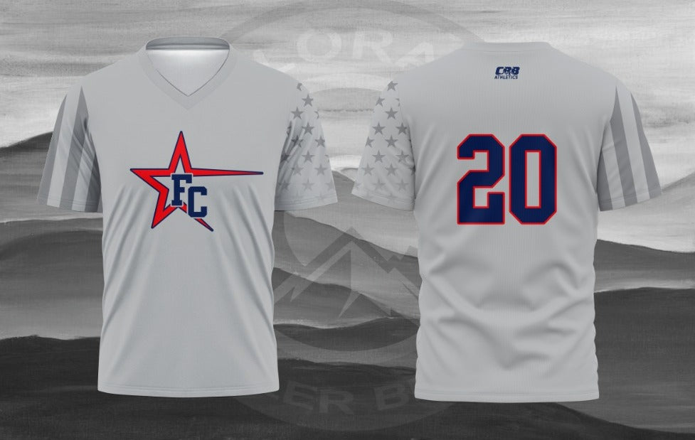 FC Stars Grey Short Sleeve Shirt (Polyester)