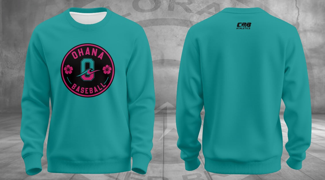 Teal Ohana Crew Neck Sweatshirt (Cotton)