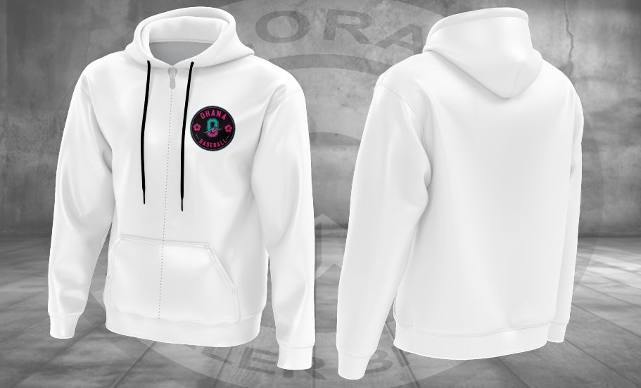 Ohana Circle Full-Zip Hoodie - White