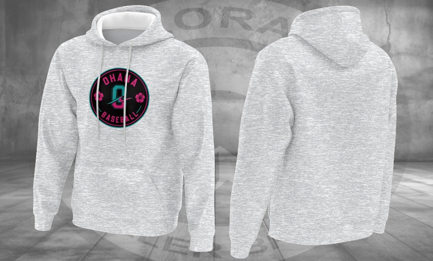 Light Grey Ohana Circle Mélange Fleece Heavy Hoodie (Milayn Fleece)