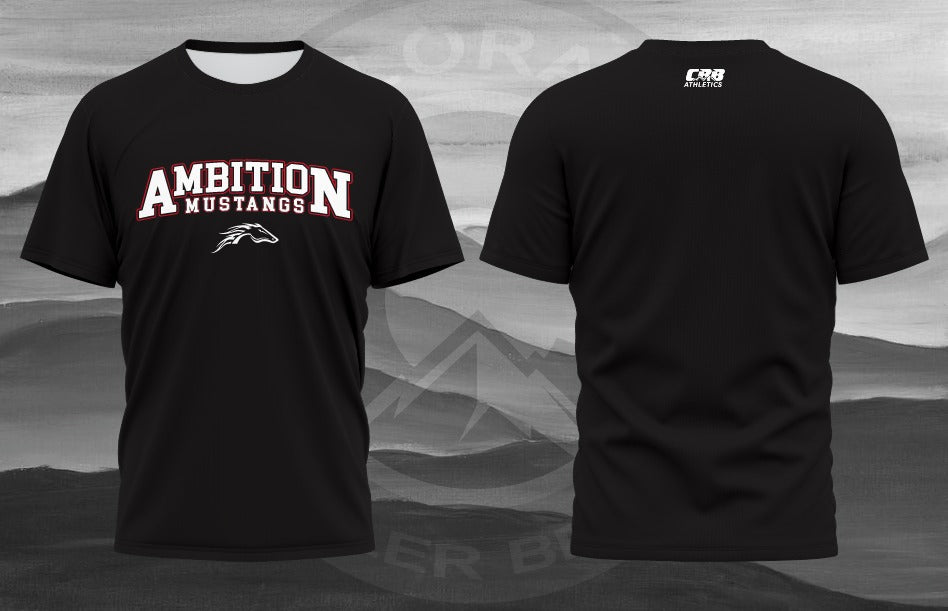 Original Ambition Mustangs Short Sleeve Shirt — Black mockup