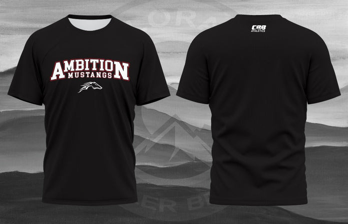 Original Ambition Mustangs Short Sleeve Shirt — Black mockup
