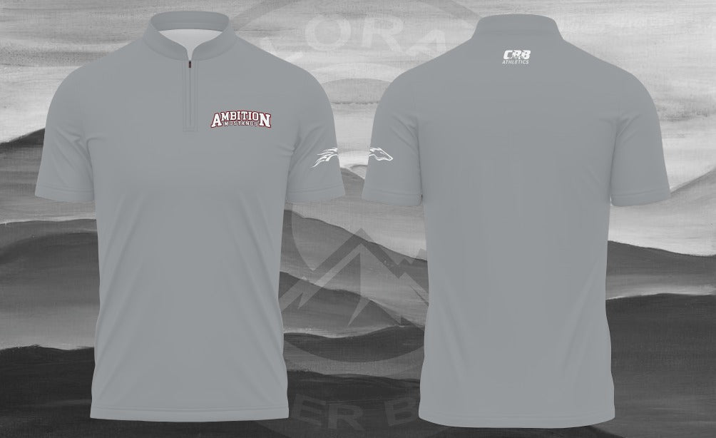 Original Ambition Mustangs Quarter-Zip — Grey mockup