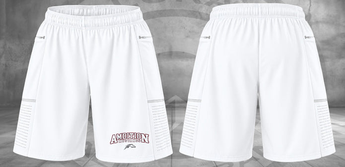 Original Ambition Mustangs Athletic Shorts — White mockup