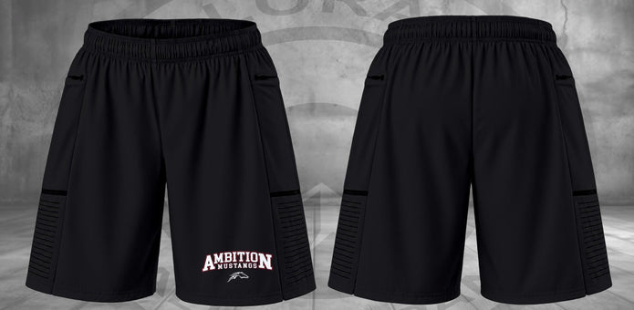 Original Ambition Mustangs Athletic Shorts — Black mockup
