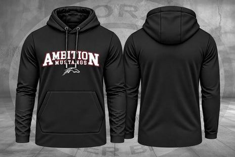 Original Ambition Mustangs Performance Hoodie — Black mockup