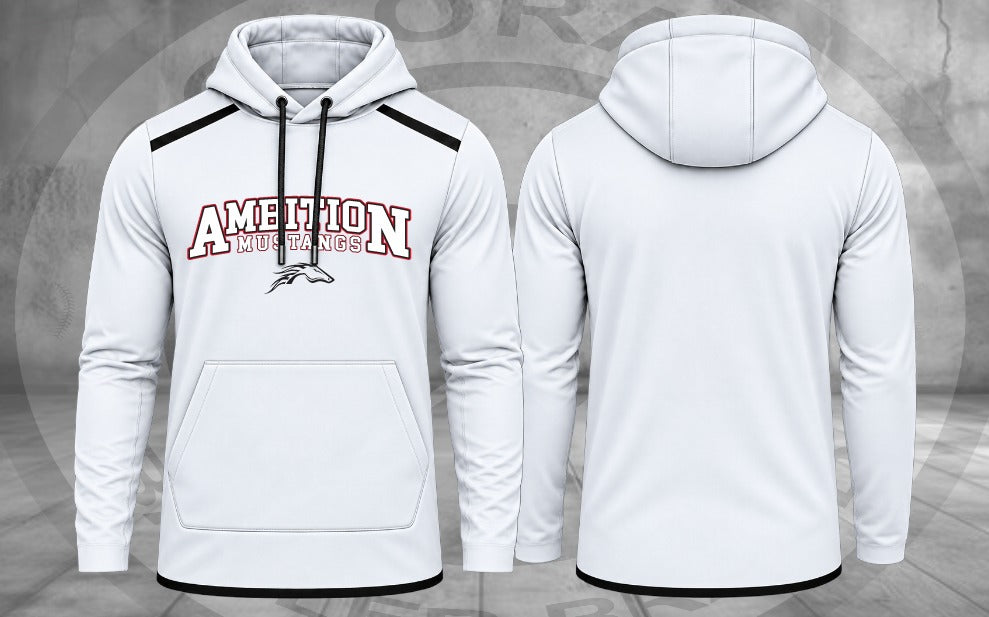 Original Ambition Mustangs Performance Hoodie — White mockup