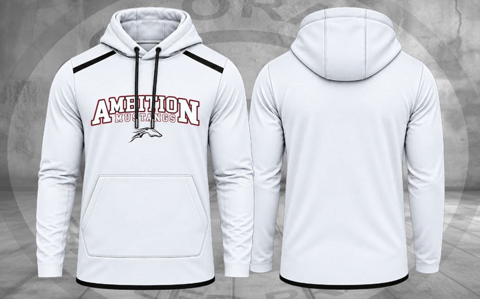 Original Ambition Mustangs Performance Hoodie — White mockup