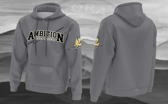 Original Ambition Thunderhawks Heavy Pullover Hoodie — Grey mockup