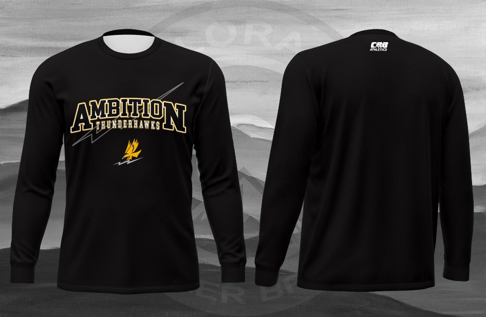 Original Ambition Thunderhawks Long Sleeve Shirt — Black mockup