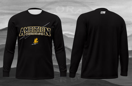 Original Ambition Thunderhawks Long Sleeve Shirt — Black mockup