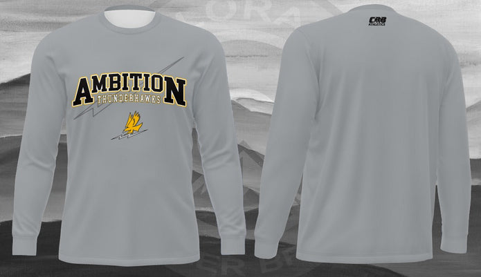 Original Ambition Thunderhawks Long Sleeve Shirt — Grey mockup