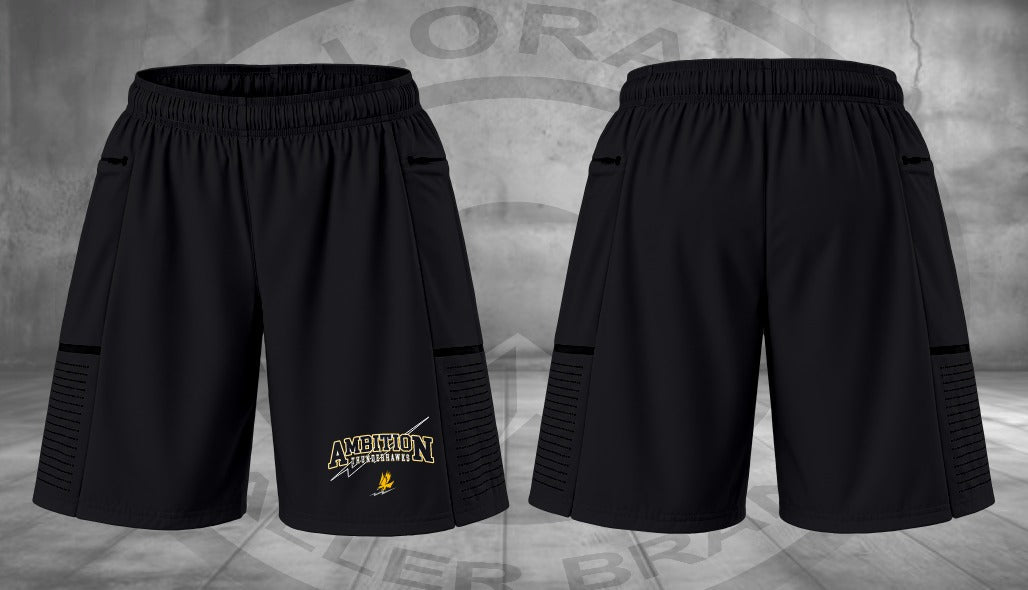 Original Ambition Thunderhawks Athletic Shorts — Black mockup