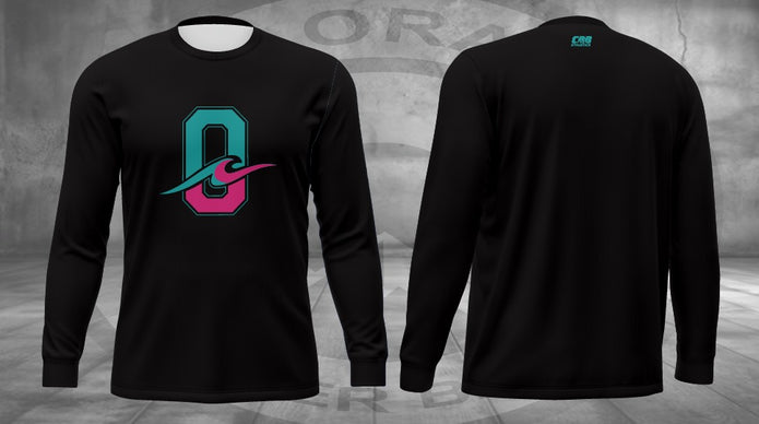 Black O-Wave Ohana Long Sleeve front and back