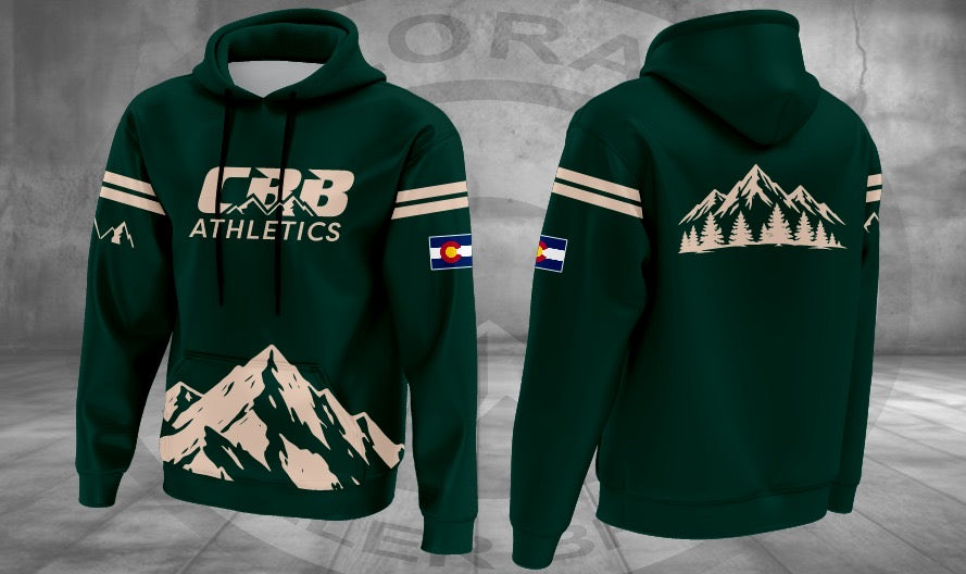 CBB Forest Summit Hoodie, original front and back design