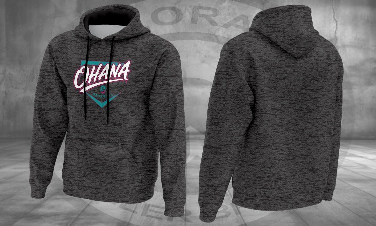 Dark Grey Ohana HomePlate Mélange Fleece Heavy Hoodie (Milayn Fleece)