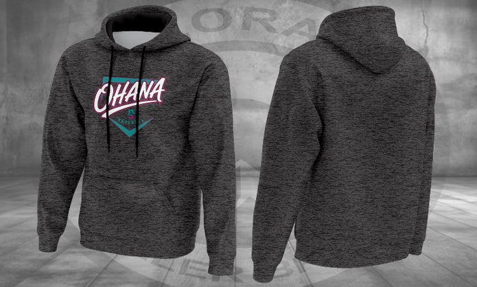 Dark Grey Ohana HomePlate Mélange Fleece Heavy Hoodie (Milayn Fleece)