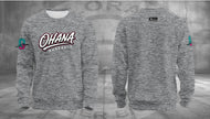 Grey Ohana Milayn Fleece crew neck sweatshirt front and back
