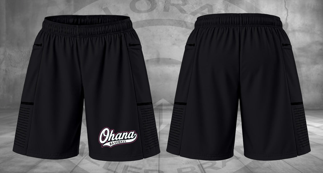 Ohana Black Script CBB Performance Shorts