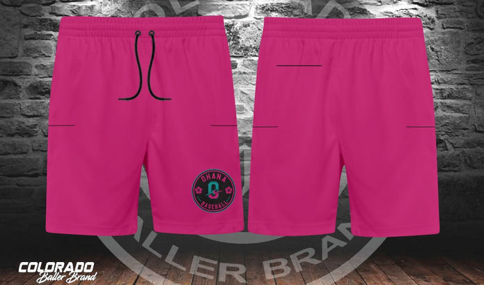 Ohana Pink Circle five-pocket microfiber shorts