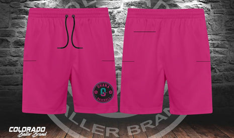 Ohana Pink Circle five-pocket microfiber shorts