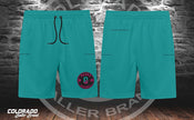 Ohana Teal Circle five-pocket microfiber shorts