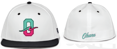 White and black Ohana The Game hat front and back