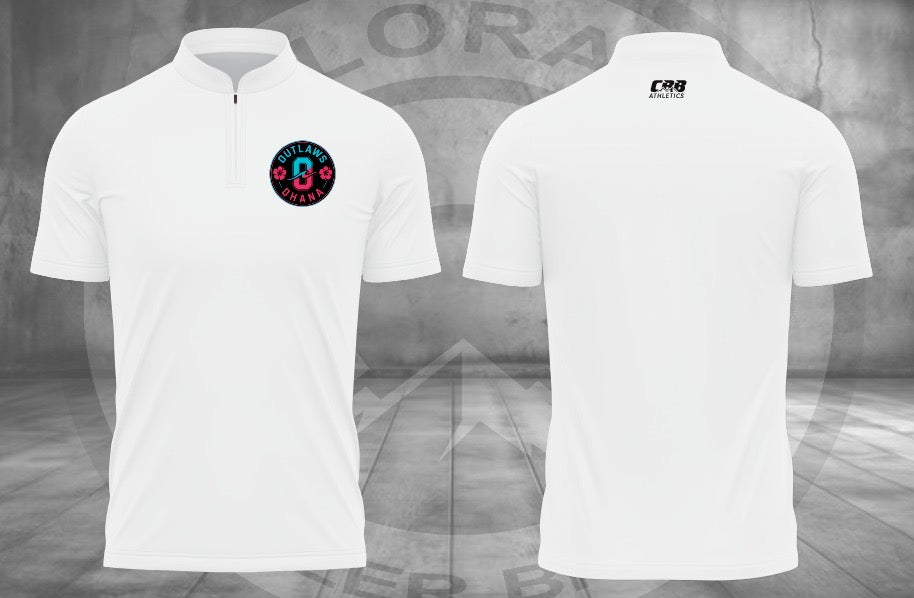 White Circle Ohana 1/4 Zip BP Jacket front and back
