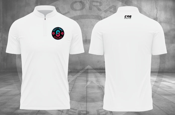 White Circle Ohana 1/4 Zip BP Jacket front and back